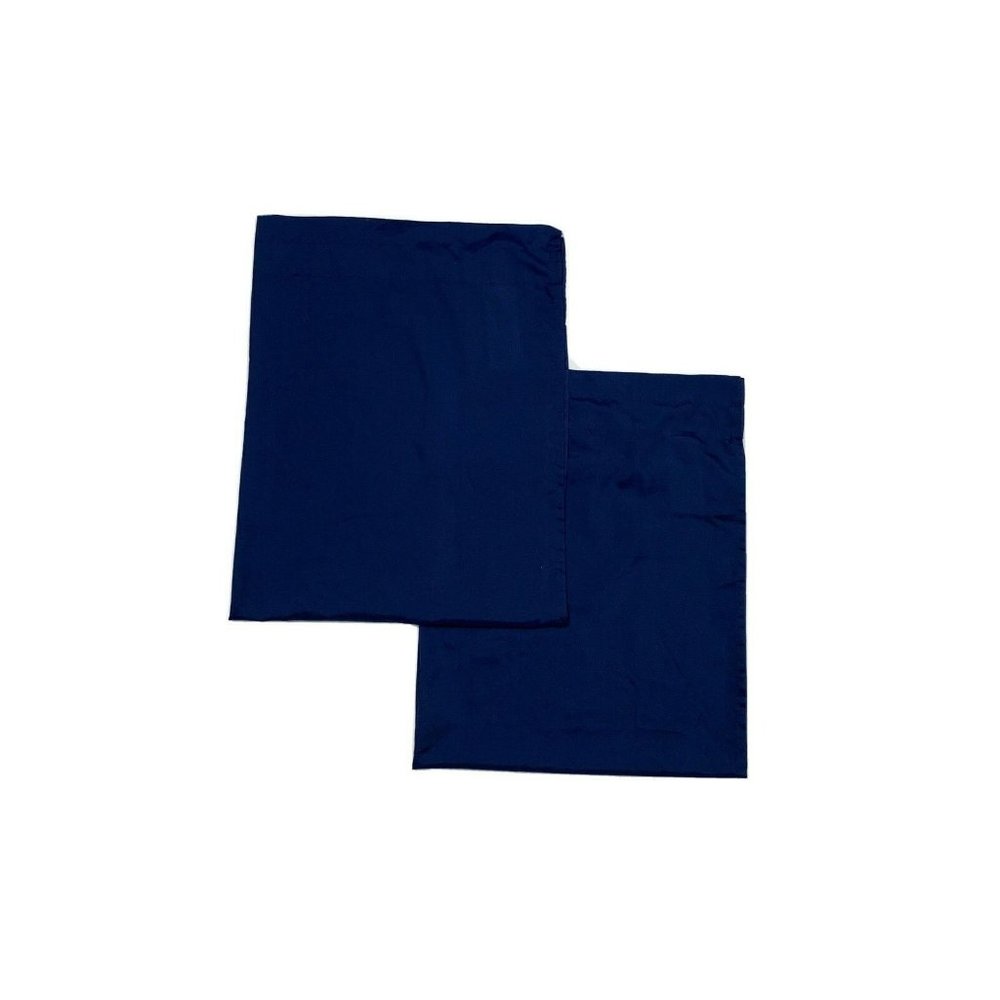 Saturday Knight Pair Curtains Valances Cafe Panels Short Navy Blue Solid 2 Home